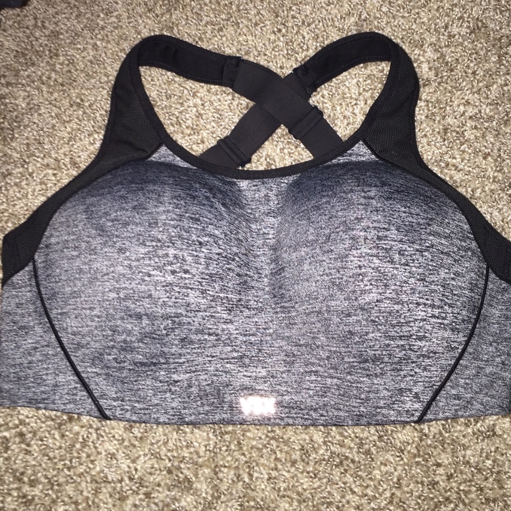 PINK Victoria's Secret Gray and Black Sports Bra